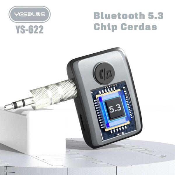 Receiver Bluetooth YESPLUS YS622 Aux 3.5mm Wireless Adapter 5.3 Alat Bluetoth Speaker Mobil With Mic